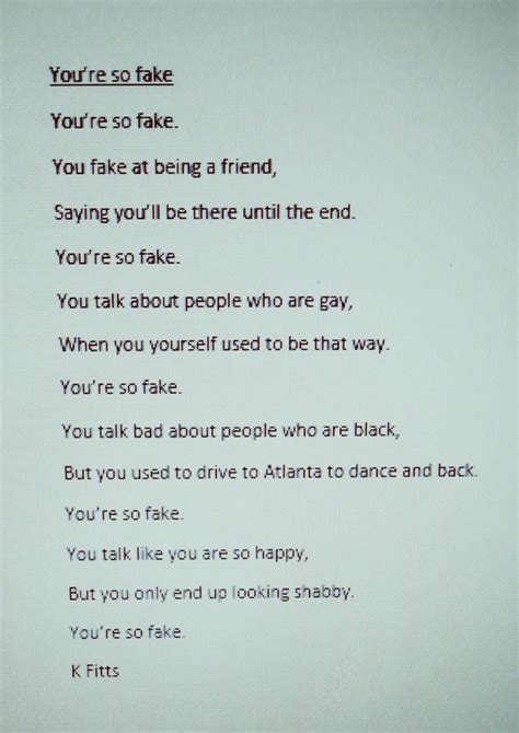 you are so fake poem